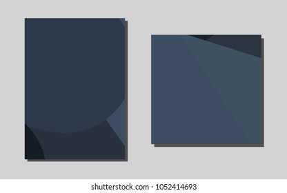Dark BLUEvector cover for Envelopes. Booklet with textbox on colorful abstract background. Pattern can be used as a template for calendars.