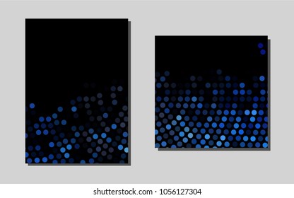 Dark BLUEvector cover for Envelopes. Booklet with textbox on colorful abstract background. The pattern can be used for any ad, booklets.
