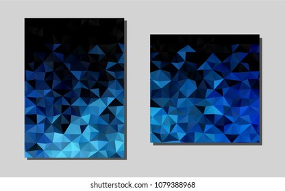 Dark BLUEvector cover for Envelopes. Booklet with textbox on colorful abstract background. Pattern for ads, leaflets, labels of your business.