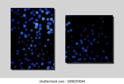 Dark BLUEvector cover for Envelopes. Glitter abstract design concept with text box. Pattern can be used as a template for calendars.
