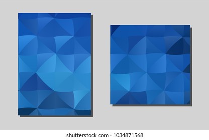Dark BLUEvector cover for Envelopes. Glitter abstract design concept with text box. Pattern can be used as a template for calendars.