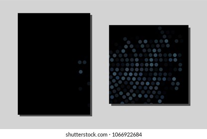 Dark BLUEvector cover for Envelopes. Glitter abstract design concept with text box. Beautiful design for cover of notepads.