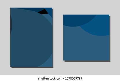 Dark BLUEvector cover for Envelopes. Glitter abstract design concept with text box. Beautiful design for cover of notepads.
