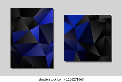 Dark BLUEvector cover for Envelopes. Glitter abstract design concept with text box. Completely new template for your brand book.