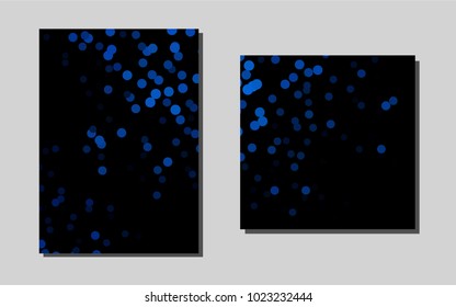 Dark BLUEvector pattern for posters. Glitter abstract design concept with text box. Beautiful design for cover of notepads.