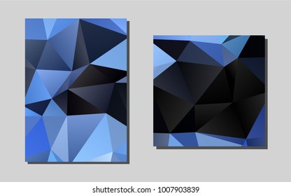 Dark BLUEvector template for landing pages. Booklet with textbox on colorful abstract background. Pattern can be used as a template for calendars.