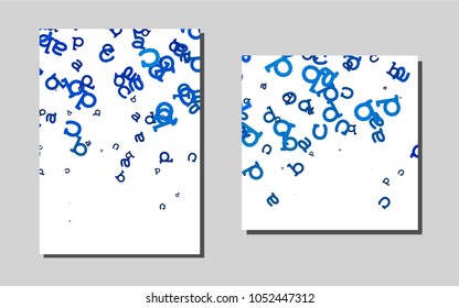 Dark BLUEvector template for landing pages. Booklet with textbox on colorful abstract background. Completely new template for your brand book.