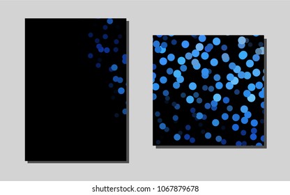 Dark BLUEvector template for landing pages. Glitter abstract design concept with text box. The pattern can be used for any ad, booklets.