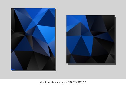 Dark BLUEvector template for landing pages. Beautiful colored sample in A4 size. Pattern can be used as a template for calendars.