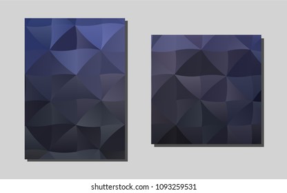 Dark BLUEvector template for landing pages. Beautiful colored sample in A4 size. Pattern can be used as a template for calendars.