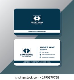 Dark blue-white colour professional business card design template free download