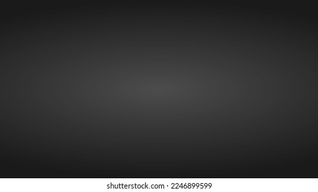 Dark, blurry, simple black background design template, dark grey abstract background gradient radial, Studio light. Vector illustration. Suitable for website, app, product montage, backdrop, business