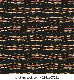 Dark Boho Geo formen nahtlose Muster im trendigen Stil. Handgezeichneter organischer Modedruck. Moderne Geometrie in Vintage Cottage Kernfarbe Trendfarbe. 
