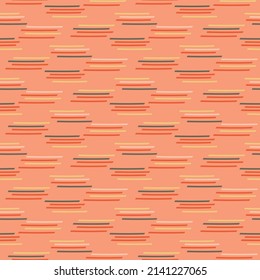 Dark Boho Streifen nahtlos Muster in trendigem Stil. Handgezeichneter Bio-Ticking-Modedruck. Moderne geometrische Linie in Vintage Cottage Kernfarbe Trendfarbe. 