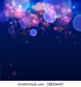 dark bokeh abstract background. Vector illustration