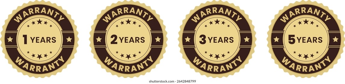 Dark Bold Warranty Badge Icon Pack for Web Use and Digital Product Labels