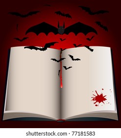 dark book and bats