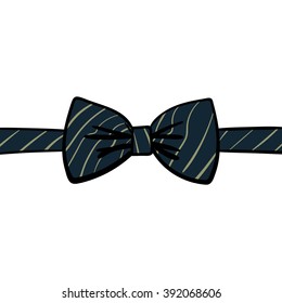 Dark bow tie, vector illustration, isolated on white background