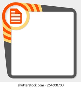 Dark box for your text and document icon