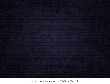 Dark brick wall with grunge texture. Vector illustration