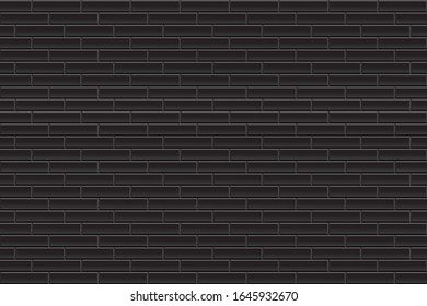 Textura de pared de ladrillo oscuro. adorno geométrico, diseño de ladrillo en negro. Ilustración del vector