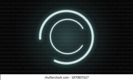 
Dark brick wall vector. Round neon shapes.Round abstract neon banner