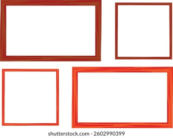 dark bright red colorful pattern square frames