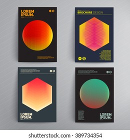 Dark brochure cover design. Vector template.