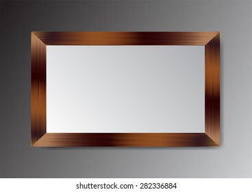 dark bronze brown  metal frame vector on wall.