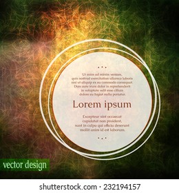 Dark bronze colored artistic hand drawn card or invitation background with old green and brown grunge texture, decorative vintage pattern and place for your text.