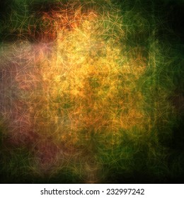 Dark bronze colored artistic hand drawn background with old green and brown grunge texture and decorative vintage pattern.