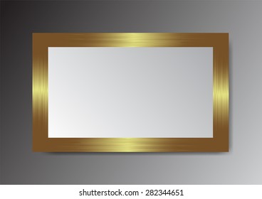 dark bronze gold frame vector on wall.