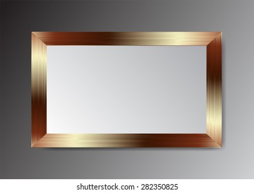 dark bronze gold frame vector on wall.
