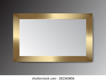 dark bronze gold frame vector on wall.