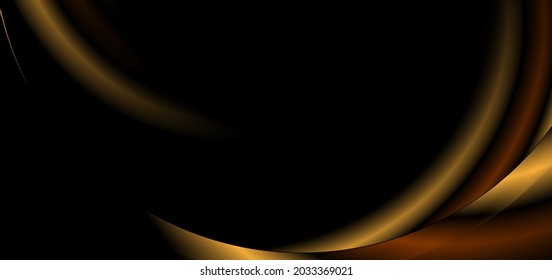 Dark bronze liquid glossy waves abstract elegant background. Luxury vector banner design