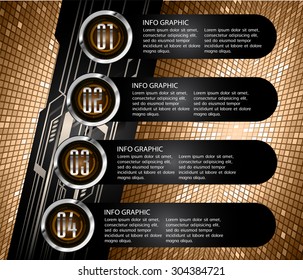 dark brow black Web Design Website Elements Template for graphic internet. text box. label. info graphics. metal. card. pixel. Metals, alloys, steel, aluminum. button