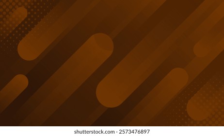 Dark brown abstract dynamic background with halftone. Modern geometric wallpaper. Vector illustration. Suitable for templates, sale banners, events, ads, web and pages