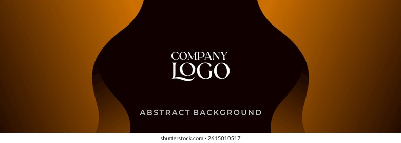 Dark Brown Abstract Wave Background with Company Logo Placeholder
