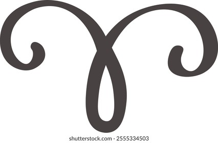 Dark brown aries zodiac sign forming an infinity symbol, representing the endless cycle of life, death, and rebirth associated with the astrological sign of aries