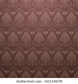 Dark brown background with floral pattern in Chinese style for your design, vector illustration