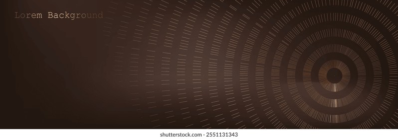 Fondo marrón oscuro con círculos dorados. Fondo moderno. Ilustración vectorial. EPS 10