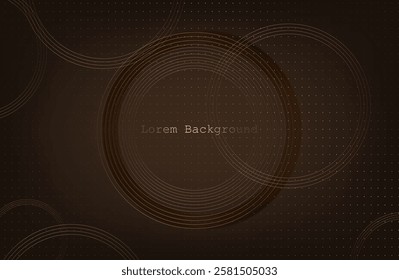 dark brown background with golden circles. modern background. vector illustration. eps 10