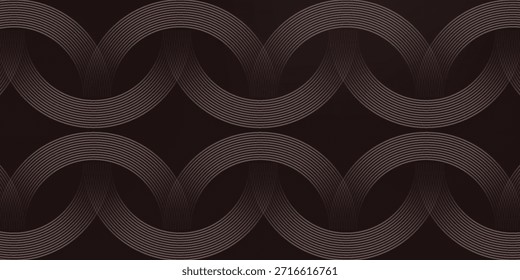 dark brown background with golden circles and gold lines. modern background. vector illustration. eps 10