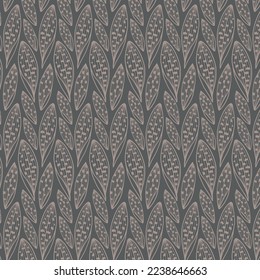 Fondo marrón oscuro con hojas de orquídea, patrón sin costura. Fondo decorativo para envolver papel, tapicería, textiles, tarjetas de felicitación e invitaciones.