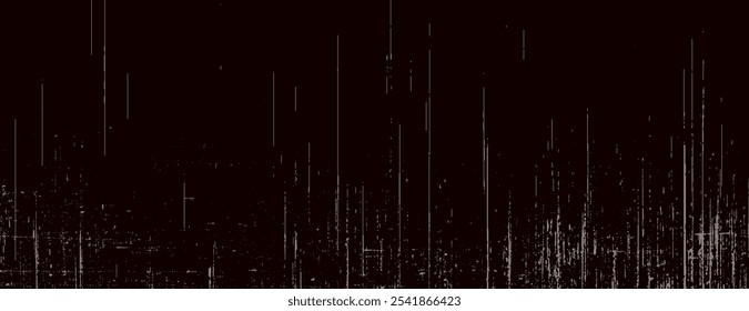Fondo marrón oscuro con patrones de línea de Vertical. El fondo tiene una textura, sensación digital. El color marrón domina el fondo. Vector de fondo de textura grunge angustiado mínimo