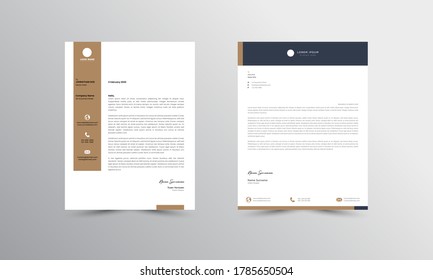 dark brown and black Abtract Letterhead Design Modern Business Letterhead Design Template - vector