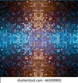 Dark brown blue color Light Abstract pixels Technology background for computer graphic website internet. circuit board. text box. Mosaic, table