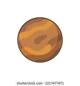 Dark brown cartoon jupiter planet icon