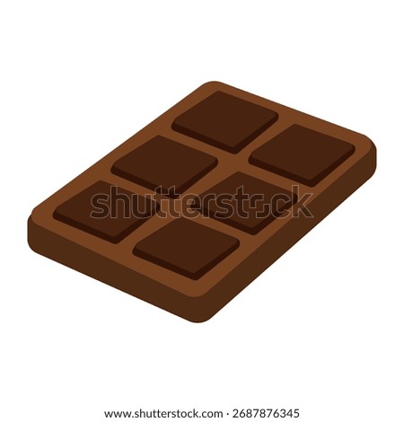 Dark Brown Chocolate Bar icon vector illustration. Chocolate clipart. Food illustration