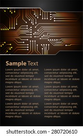 dark brown circuit Light Abstract Technology background for computer graphic website internet and business. vector illustration. text box. Brochure. card. banner flyer magazine. Design label. black
